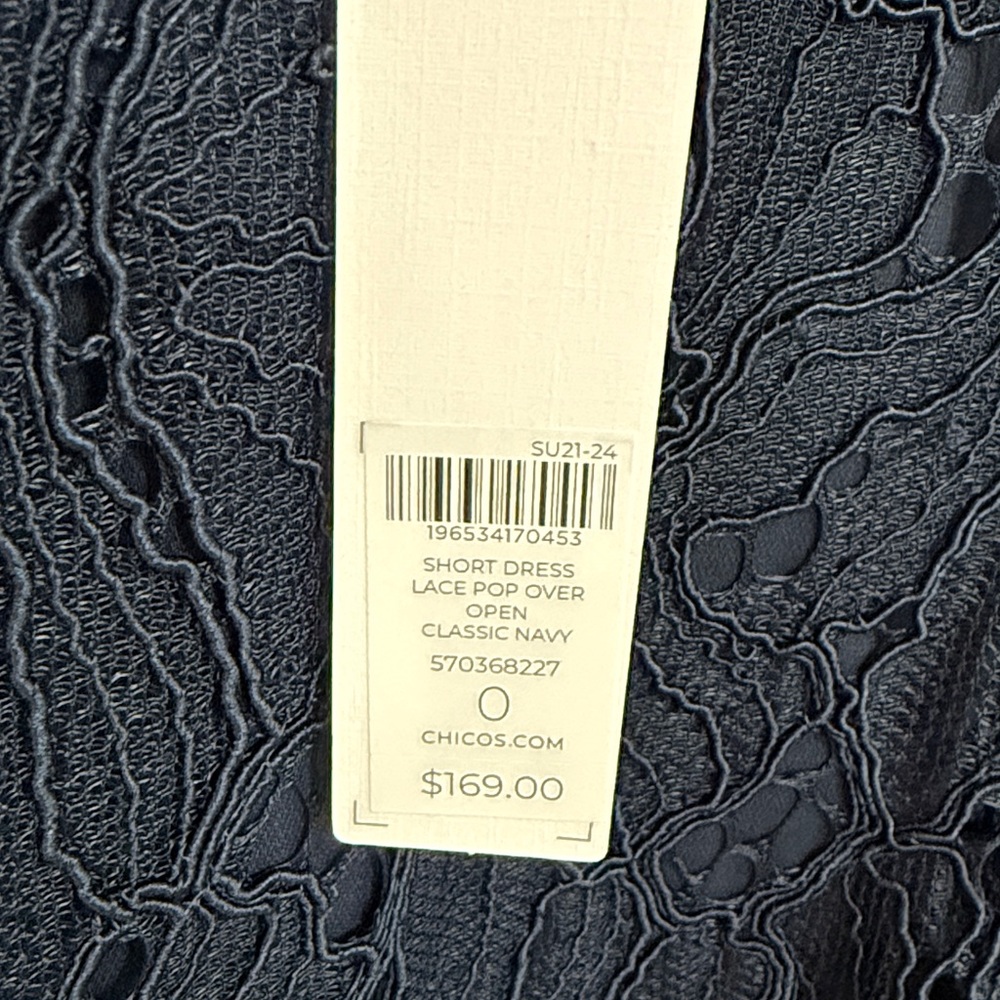 Chico's NWT lace pop over navy dress 4 - Picture 8 of 12